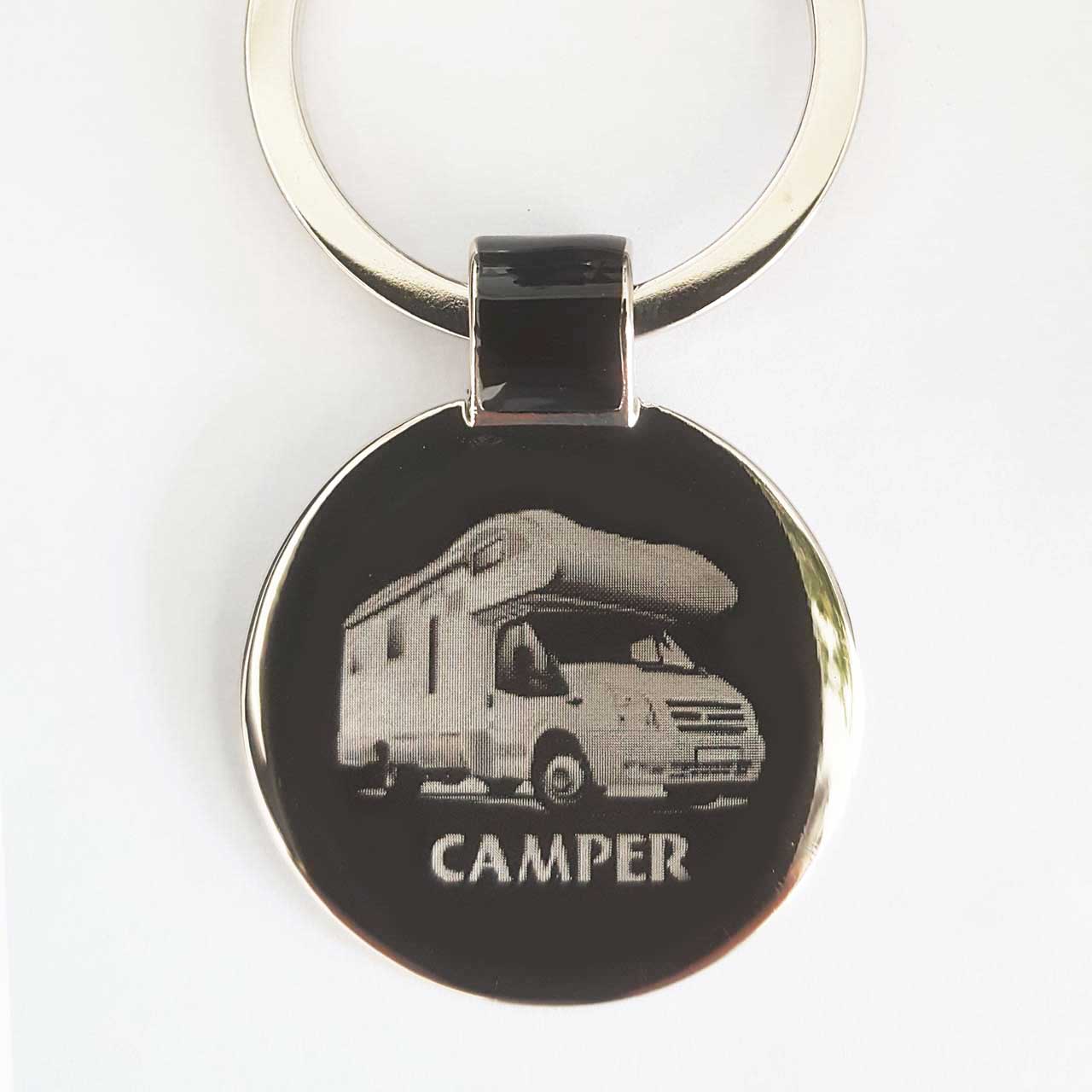Schlüsselanhänger Wohnmobil Camper mit Gravur • Camping Fotogravur