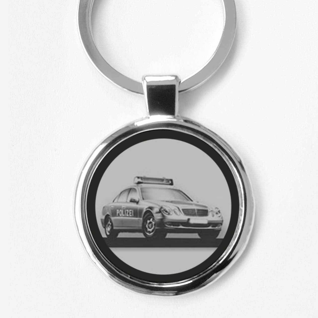 Polizei Mercedes Auto Schlüsselanhänger mit Gravur