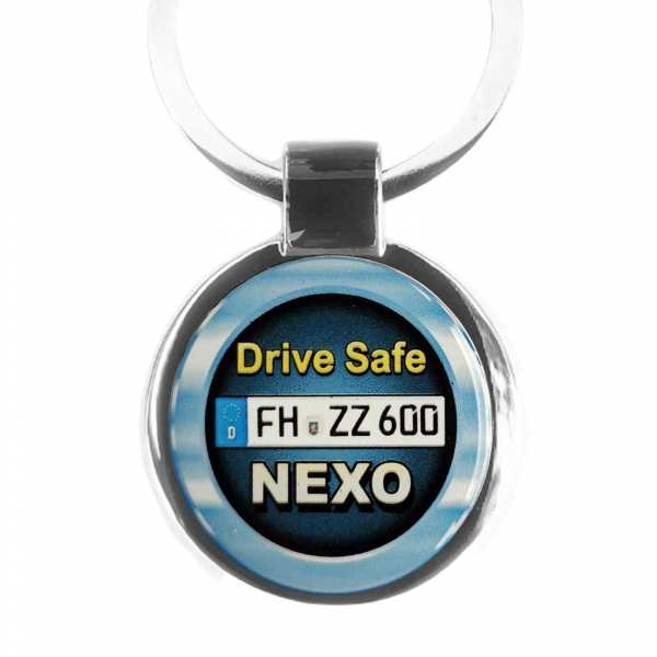 Hyundai Nexo Drive Safe Schlüsselanhänger personalisiert & Kennzeichen & Gravur