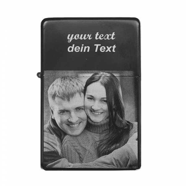 Lighter photo gift with your own text engraving