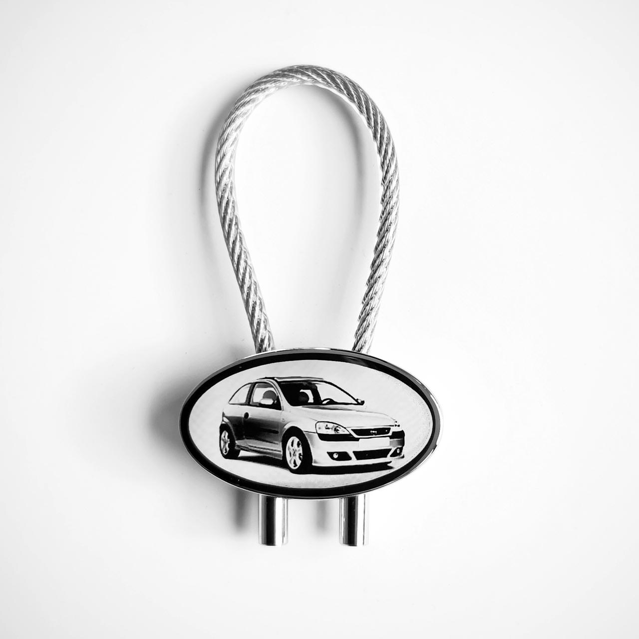 Schlüsselanhänger Opel Corsa C mit Gravur • Auto Fotogravur
