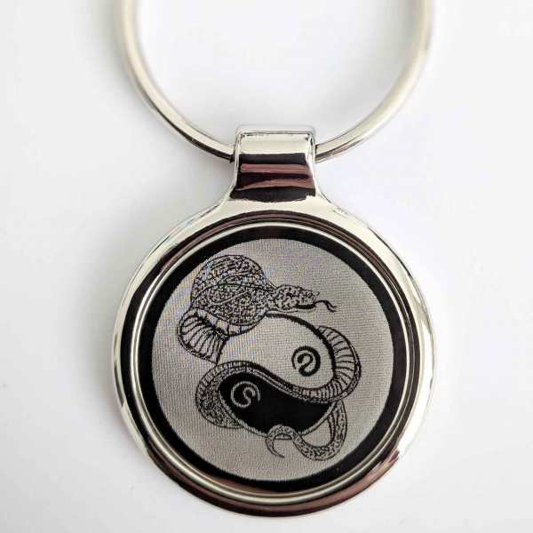 Yin Yang Schlüsselanhänger personalisiert - original Fotogravur