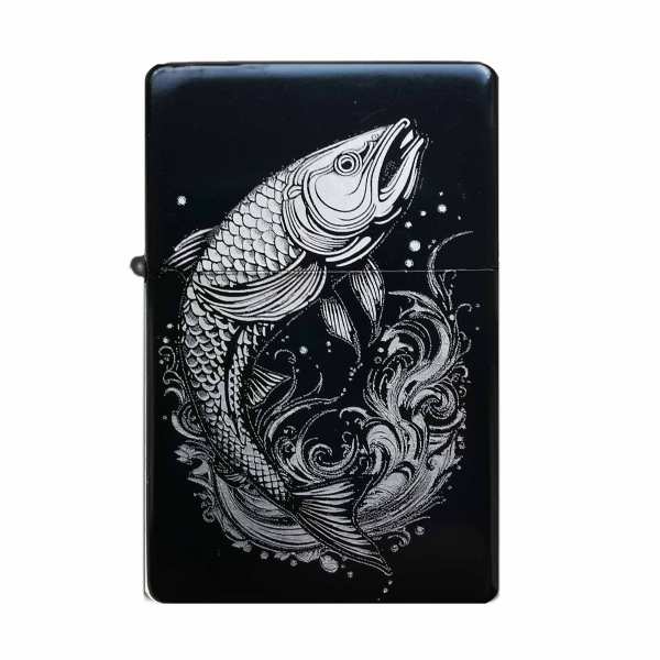 Fish angler fisherman lighter optionally personalized with your own text engraving